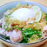 ぱりぱりチキンのさっぱり！親子丼